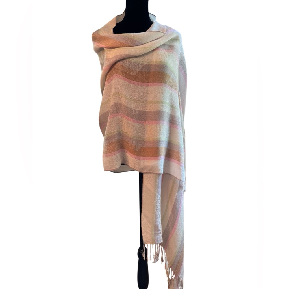 Pastel Striped Multicolor Scarf‎